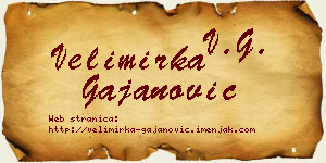 Velimirka Gajanović vizit kartica